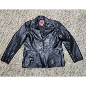 RVT Black Faux Leather Jacket Women's Size XL Issues See Photos